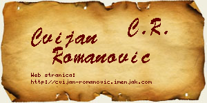 Cvijan Romanović vizit kartica